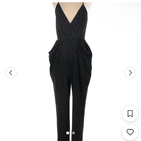 BCBGeneration BCBG ladies black long romper jumpsuit V top - Picture 1 of 8